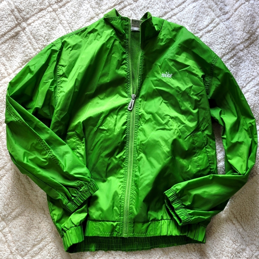 Nike Womens lime green light weight running jacket small